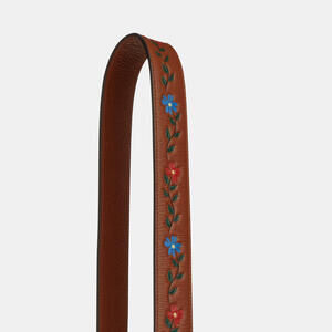 🤩🤩🥰COACH GUITAR Strap With Tooling NWT Brand New $150 Retail PEBBLE LEATHER